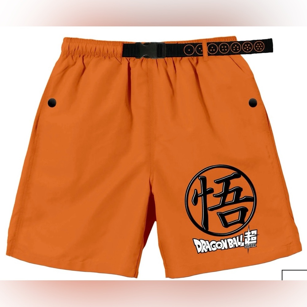 Dragon Ball Super: Super Hero Kanji Symbol Men's Orange Lounge Shorts - Small